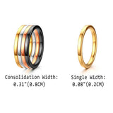 4 Pcs Stainless Steel Ring Set 2mm Knuckle Stacking for Women Girls Size 4-9
