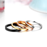 4 Pcs Stainless Steel Ring Set 2mm Knuckle Stacking for Women Girls Size 4-9