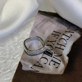 Silver Zircon Square Ring for Women Wedding Gift Jewelry
