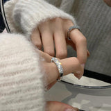 Silver Zircon Square Ring for Women Wedding Gift Jewelry