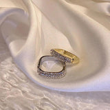 Silver Zircon Square Ring for Women Wedding Gift Jewelry