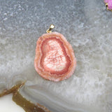 Solar Quartz Druzy Slice Pendant, Geode Necklace DIY Jewelry