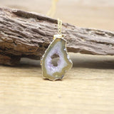 Boho Agates Druzy Geode Pendants Necklaces QC3073