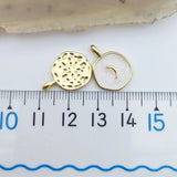 Moon Pendant Drop Oil Pink Purple Enamel Charms for Jewelry Making
