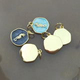 5pcs Plated Sea Horse Pendant Pink Purple Drop Oil Making Necklace