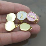 5pcs Plated Sea Horse Pendant Pink Purple Drop Oil Making Necklace