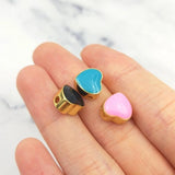 Colorful Heart Shape Copper Beads Jewelry Making DIY Supplies