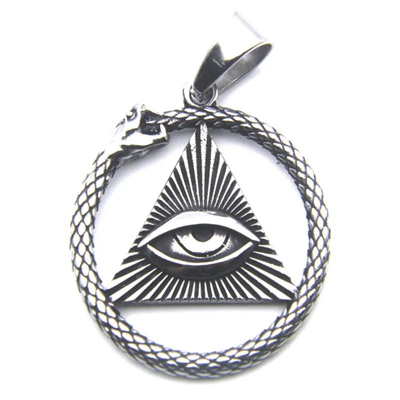 Vikings Style Wolf Love God Eye Pendant Necklace