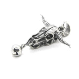 Animal Head Bull Pendant Punk Style Necklace With Chain
