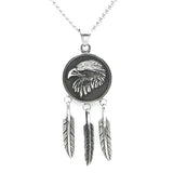 Stainless Steel Eagle Feather Pendant Necklace