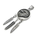 Stainless Steel Eagle Feather Pendant Necklace