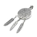 Stainless Steel Eagle Feather Pendant Necklace