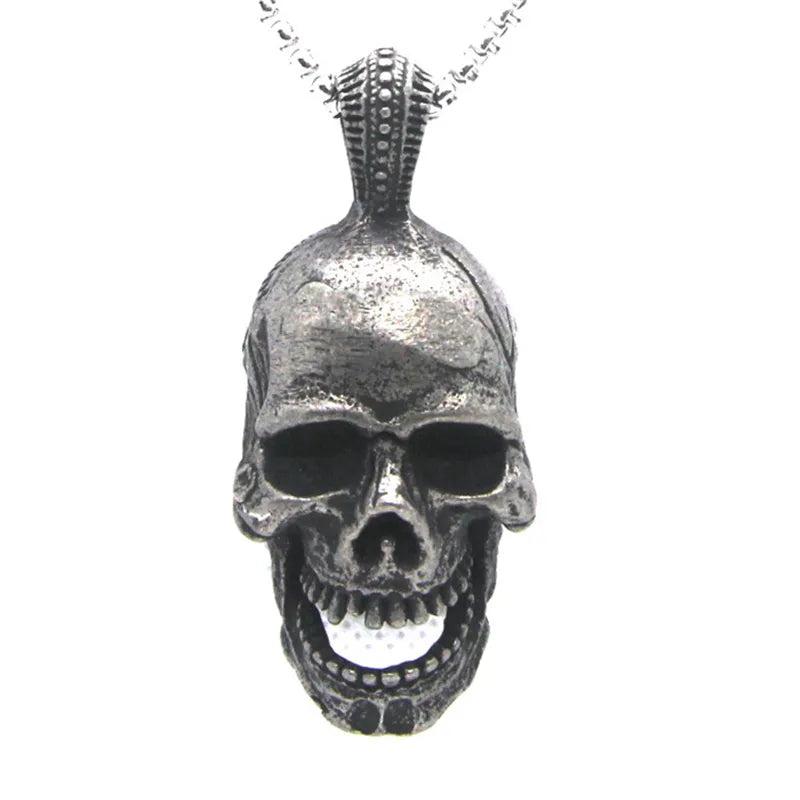 Stainless Steel Evil Skeleton Pendant Necklace