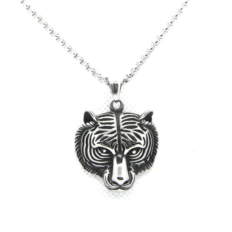 Animal Tiger Head Pendant Stainless Steel Jewelry Tiger Pendant