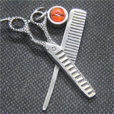 Hairdressing Scissors Pendant Stainless Steel Jewelry