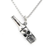 Hot Beer Bottle Skull Pendant 316L Stainless Steel Jewelry Band PARTY