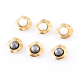 5Pcs Stainless Steel Pearl Charms Pendant Jewelry Making