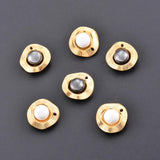 5Pcs Stainless Steel Pearl Charms Pendant Jewelry Making
