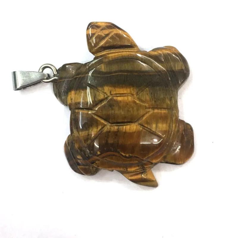 Tiger Eye Stone Pendant Silver Plated Gift