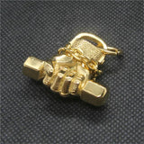Golden Plated Fitness Pendant 316L Stainless Steel Men Boys Pendant
