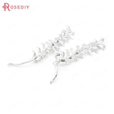 6PCS 42x8MM Tree Branch Charms Pendants Silver Brass DIY Jewelry Making