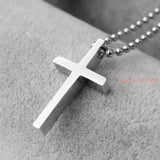 Silver Jesus Cross Necklace for Women Stainless Steel Jewelry