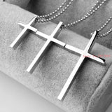 Silver Jesus Cross Necklace for Women Stainless Steel Jewelry