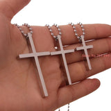 Silver Jesus Cross Necklace for Women Stainless Steel Jewelry