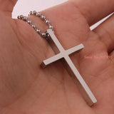Silver Jesus Cross Necklace for Women Stainless Steel Jewelry