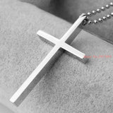 Silver Jesus Cross Necklace for Women Stainless Steel Jewelry