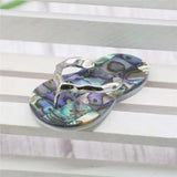Alloy Multicolor/White Slipper Abalone Shell Pendant Silver-plated DIY Necklace