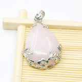 Pink Crystal Pendant Natural Stone Beads Jewelry Making