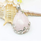 Pink Crystal Pendant Natural Stone Beads Jewelry Making
