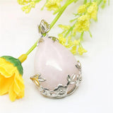 Pink Crystal Pendant Natural Stone Beads Jewelry Making