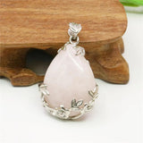 Pink Crystal Pendant Natural Stone Beads Jewelry Making
