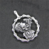 Motorcycles Skeleton Engine Pendant Stainless Steel Biker Pendant