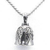 Angel Wings Bell Pendant Stainless Steel Feathers Unisex Jewelry