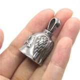 Angel Wings Bell Pendant Stainless Steel Feathers Unisex Jewelry