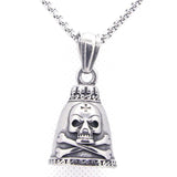 Skull Bones Bell Pendant Stainless Steel Gothic Style Cross Bell Pendant