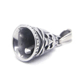Skull Bones Bell Pendant Stainless Steel Gothic Style Cross Bell Pendant
