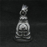 Skull Bones Bell Pendant Stainless Steel Gothic Style Cross Bell Pendant