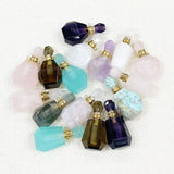 Amethyst Heart Perfume Bottle Pendant for Necklace