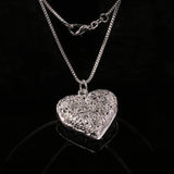 925 Silver Plated Hollow Love Necklace 20 inch Chain