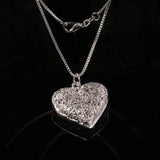 925 Silver Plated Hollow Love Necklace 20 inch Chain