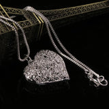 925 Silver Plated Hollow Love Necklace 20 inch Chain