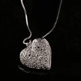 925 Silver Plated Hollow Love Necklace 20 inch Chain