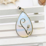 Water Drop Pink Moonstone Pendant 25X37mm for Jewelry Making