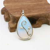 Water Drop Pink Moonstone Pendant 25X37mm for Jewelry Making