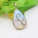 Water Drop Pink Moonstone Pendant 25X37mm for Jewelry Making