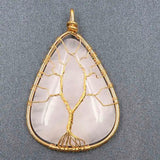 Water Drop Crystal Stone Pendant Wire Wrap Anniversary Gift Jewelry